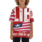 Childrens Loose Fit Short Sleeve T-Shirt Pull on Tees